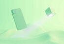 Smartphone verde y cubo flotante representando túnel VPN